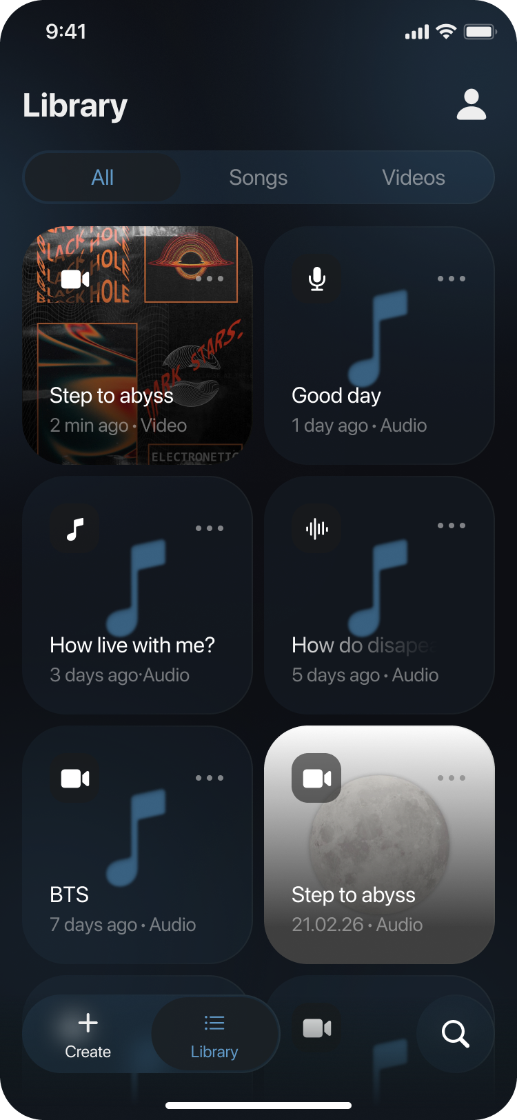 Humlo library screen with recent covers and videos